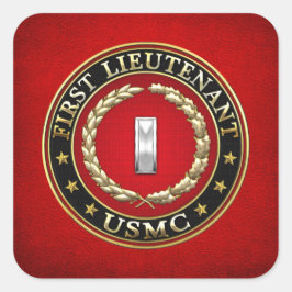 Pegatina Cuadrada Marines Estadounidenses: Primer Teniente (USMC 1st
