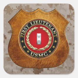 Pegatina Cuadrada Marines Estadounidenses: Primer Teniente (USMC 1st