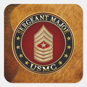Pegatina Cuadrada Marines Estadounidenses: Sargento Mayor (USMC SgtM