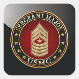 Pegatina Cuadrada Marines Estadounidenses: Sargento Mayor (USMC SgtM