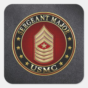 Pegatina Cuadrada Marines Estadounidenses: Sargento Mayor (USMC SgtM