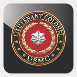Pegatina Cuadrada Marines Estadounidenses: Teniente Coronel (USMC Lt