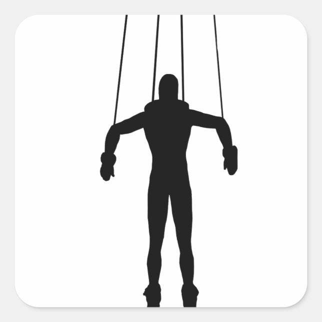 Pegatina Cuadrada Marionette Puppet (Anverso)