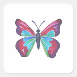 Pegatina Cuadrada Mariposa