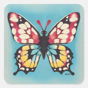 Pegatina Cuadrada Mariposa