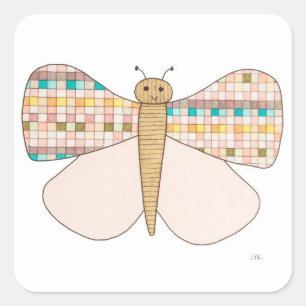 Pegatina Cuadrada Mariposa bonito #4 Pegatina-Erin Brie Art Square S