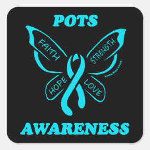 Pegatina Cuadrada Mariposa/Conciencia...POTS