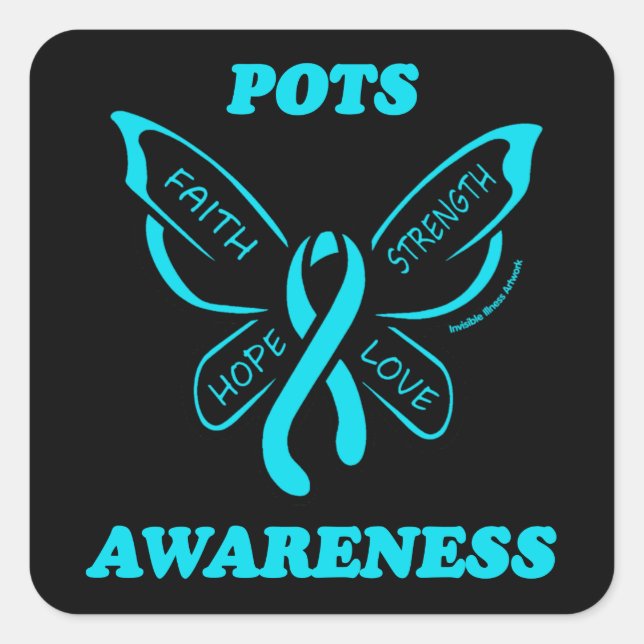 Pegatina Cuadrada Mariposa/Conciencia...POTS (Anverso)