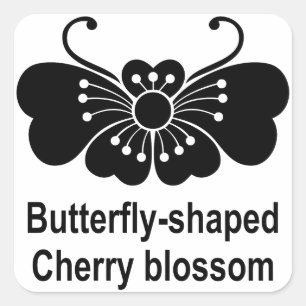 Pegatina Cuadrada mariposa de cerezo
