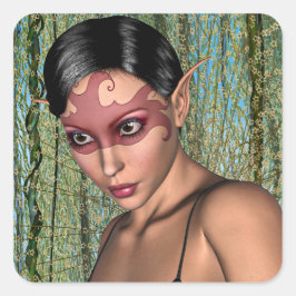 Pegatina Cuadrada Mariposa de hadas