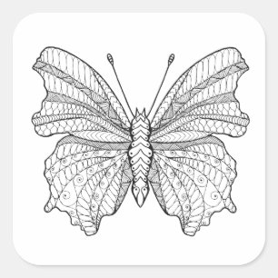 Pegatina Cuadrada Mariposa estilo 3