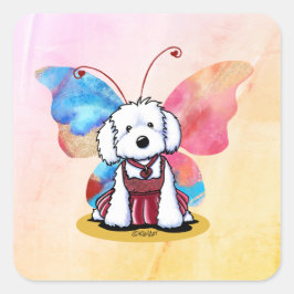 Pegatina Cuadrada Mariposa maltesa de KiniArt