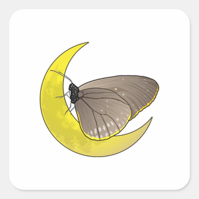 Pegatina Cuadrada Mariposa Moon (Anverso)