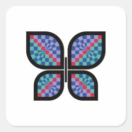 Pegatina Cuadrada Mariposa mosaica
