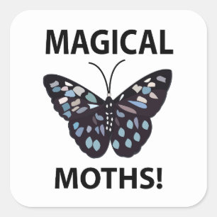Pegatina Cuadrada Mariposa Moth Mariposas Mágicas