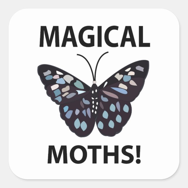 Pegatina Cuadrada Mariposa Moth Mariposas Mágicas (Anverso)