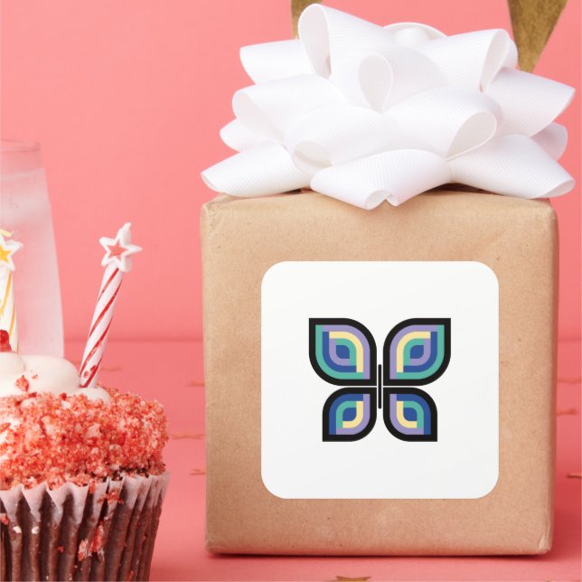 Pegatina Cuadrada Mariposa Petal Prisma (Fiesta)