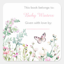 Mariposa Verde Floral Baby Shower de Primavera