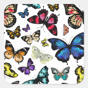 Pegatina Cuadrada Mariposas