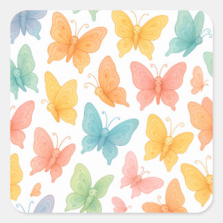 Pegatina Cuadrada "Mariposas Caprichosas"