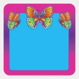 Pegatina Cuadrada Mariposas coloridas - Personalizar Me