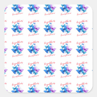 Pegatina Cuadrada Mariposas en aumento: Un símbolo de esperanza y tr