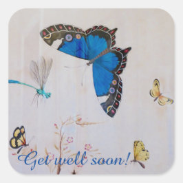 Pegatina Cuadrada Mariposas pintadas