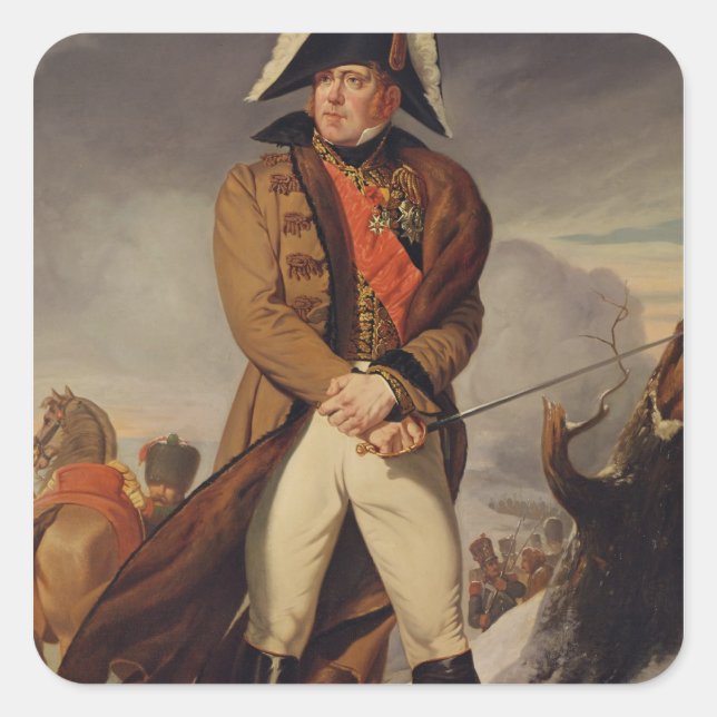 Pegatina Cuadrada Mariscal Michel Ney Duke de Elchingen (Anverso)