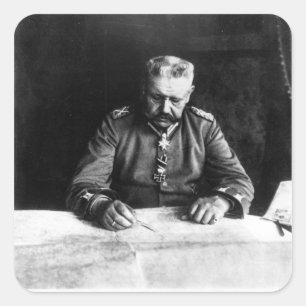 Pegatina Cuadrada Mariscal Paul von Hindenburg, 1914