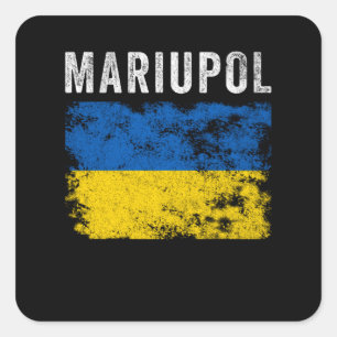 Pegatina Cuadrada Mariupol Ucrania Patriótico Ucraniano
