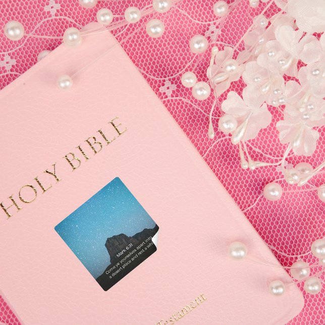 Pegatina Cuadrada Mark 6:31 KJV Sticker Desert Faith Collection (Subido por el creador)