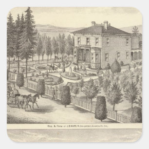 Pegatina Cuadrada Marlin, residencias de Finigan, granjas