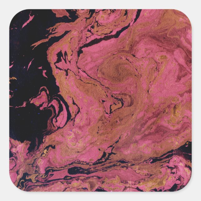 Pegatina Cuadrada Mármol, acuarela (Anverso)