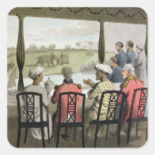 Pegatina Cuadrada Marquis Wellesley y su suite, en el Nabob of O