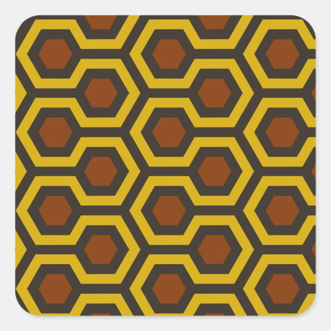 Pegatina Cuadrada Marrón brillante (Anverso)