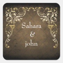 Marrón Ornamental Rústico Y Boda De Oro