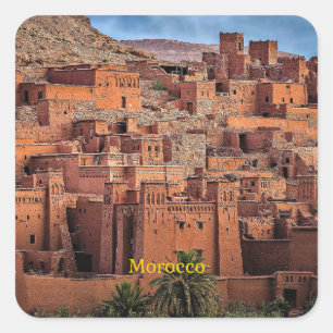 Pegatina Cuadrada Marruecos, histórico,