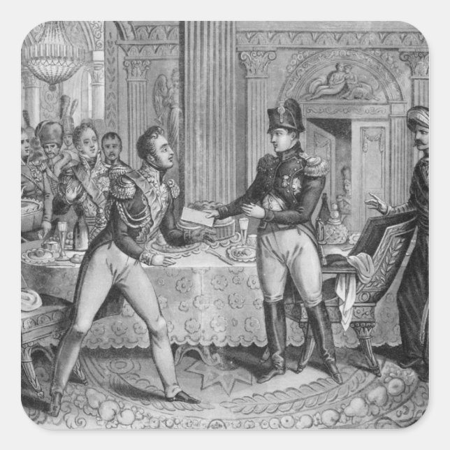 Pegatina Cuadrada Marshal Pierre Francois Joseph Lefebvre (Anverso)