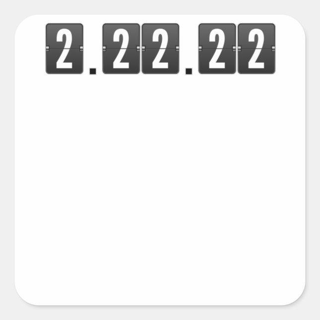 Pegatina Cuadrada Martes 2-22-22 de febrero Maestra (Anverso)