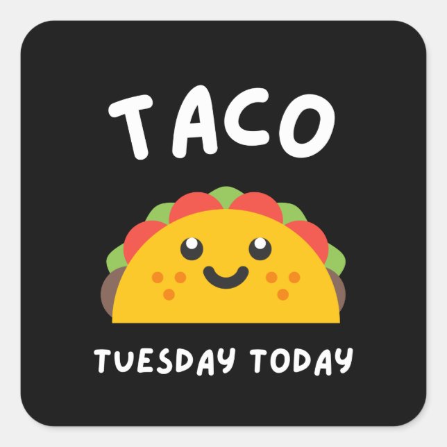 PEGATINA CUADRADA MARTES DE TACOS HOY  (Anverso)