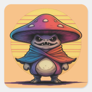 Pegatina Cuadrada Martial Mushroom
