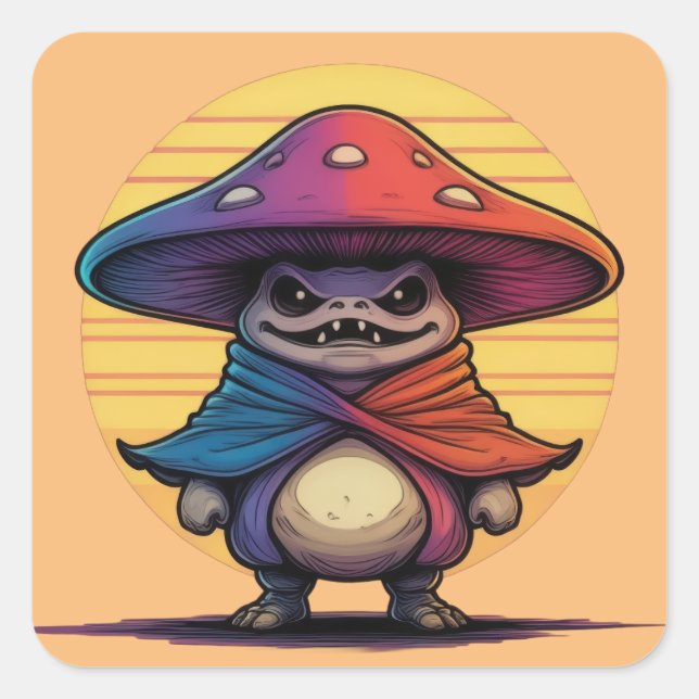 Pegatina Cuadrada Martial Mushroom (Anverso)