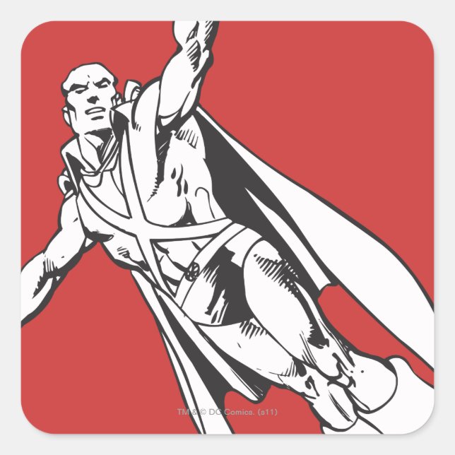 Pegatina Cuadrada Martian Manhunter Soars 2 (Anverso)