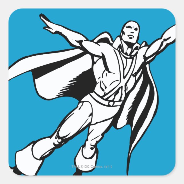 Pegatina Cuadrada Martian Manhunter Soars 3 (Anverso)