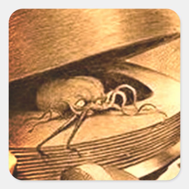 Pegatina Cuadrada Martianos emergentes - Guerra de los Mundos (Anverso)