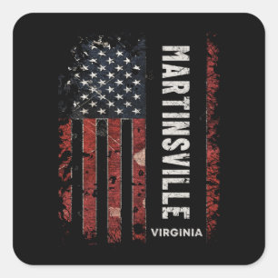 Pegatina Cuadrada Martinsville Virginia