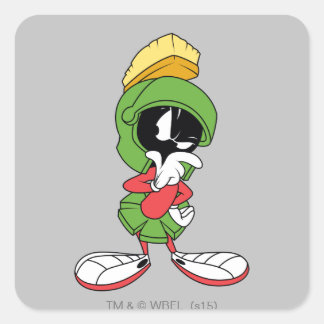 Pegatina Cuadrada MARVIN EL MARCIANO™ Pensando
