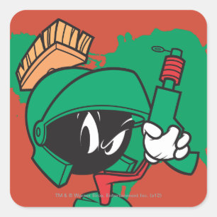 Pegatina Cuadrada MARVIN EL MARTIAN™ con láser apuntado