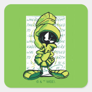 Pegatina Cuadrada MARVIN THE MARTIAN™ Quote Sketch