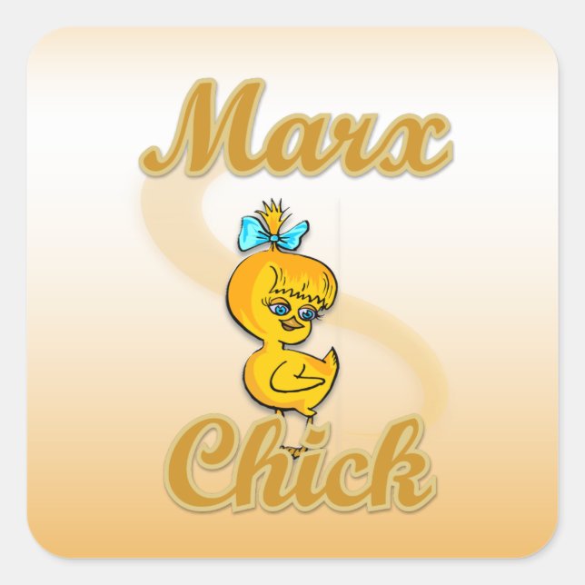 Pegatina Cuadrada Marx Chick (Anverso)